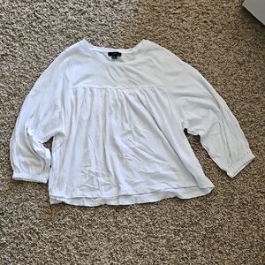 J. Crew White Blouse with Relaxed Fit